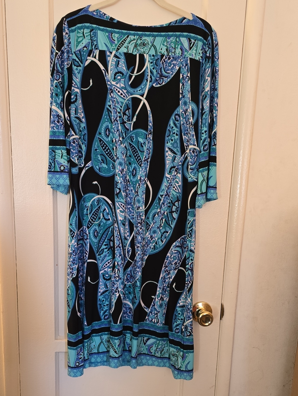 Blue Paisley Print Midi Dress - Brand: